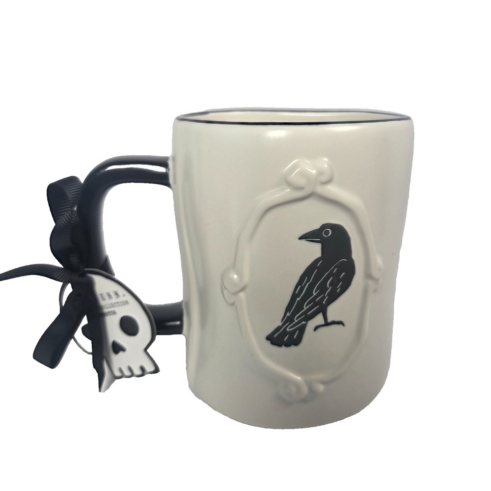Oh My Goth Mug Crow Raven Skull Charm Rae Dunn Halloween Coffee Cup Black White